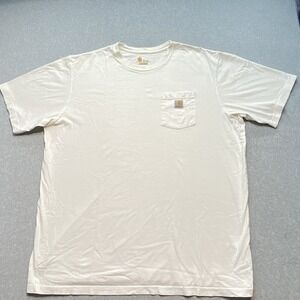 Carhartt Men's White Pocket TShirt Size 2XL Tall Original Fit